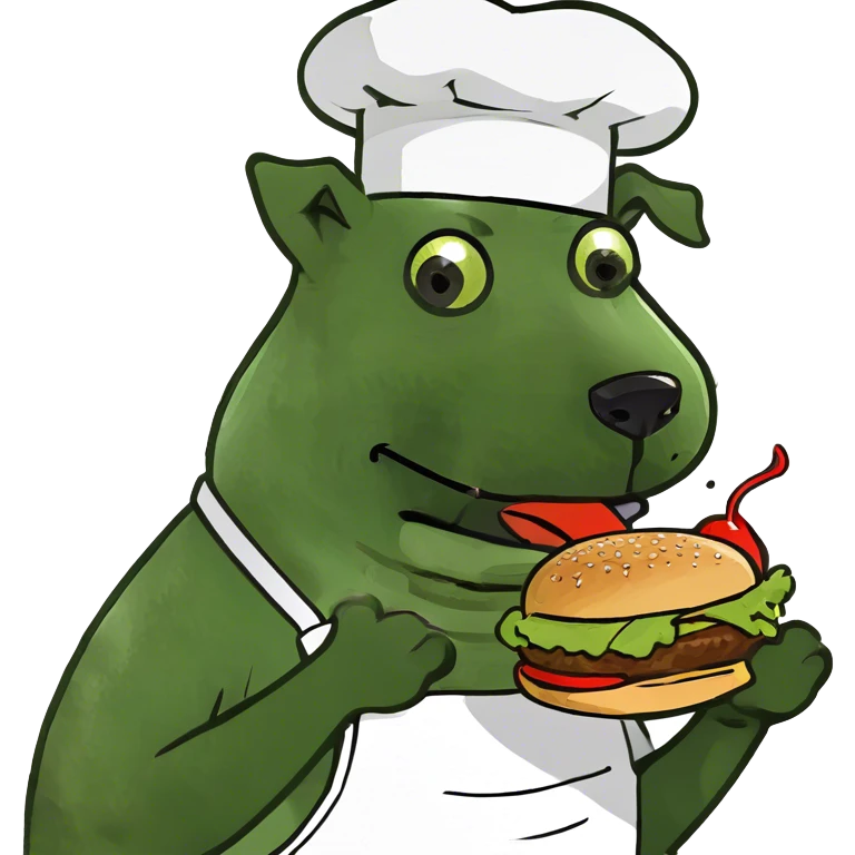 Perro comiendo hamburguesas  emoji