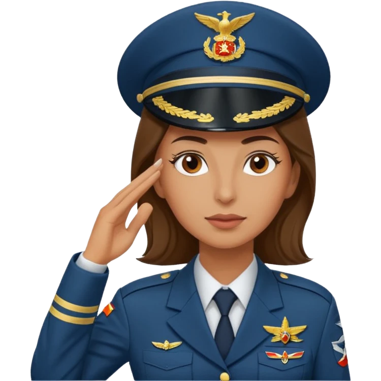 Teniente coronel ejercito del aire España mujer saludando emoji