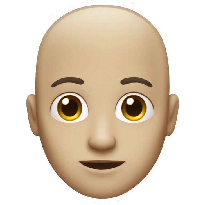 blank face, no eyes male, no hair emoji