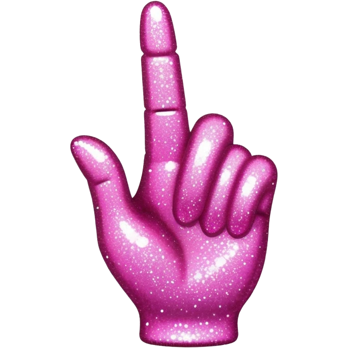 glittery pink middle finger emoji