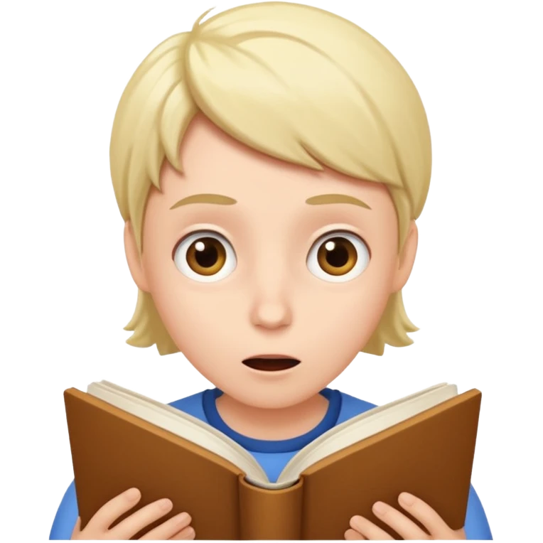лицо удивленного человека. который читает книку emoji
