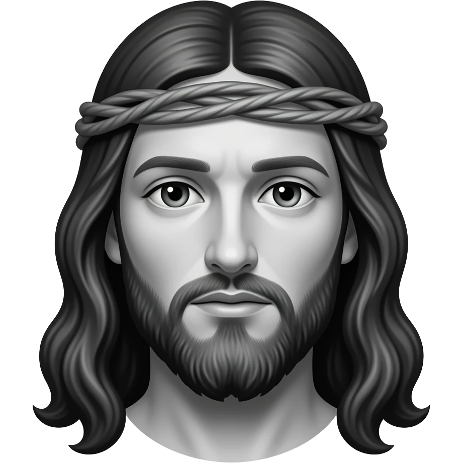 Give me an outline of Jesus on the cross in black and white emoji