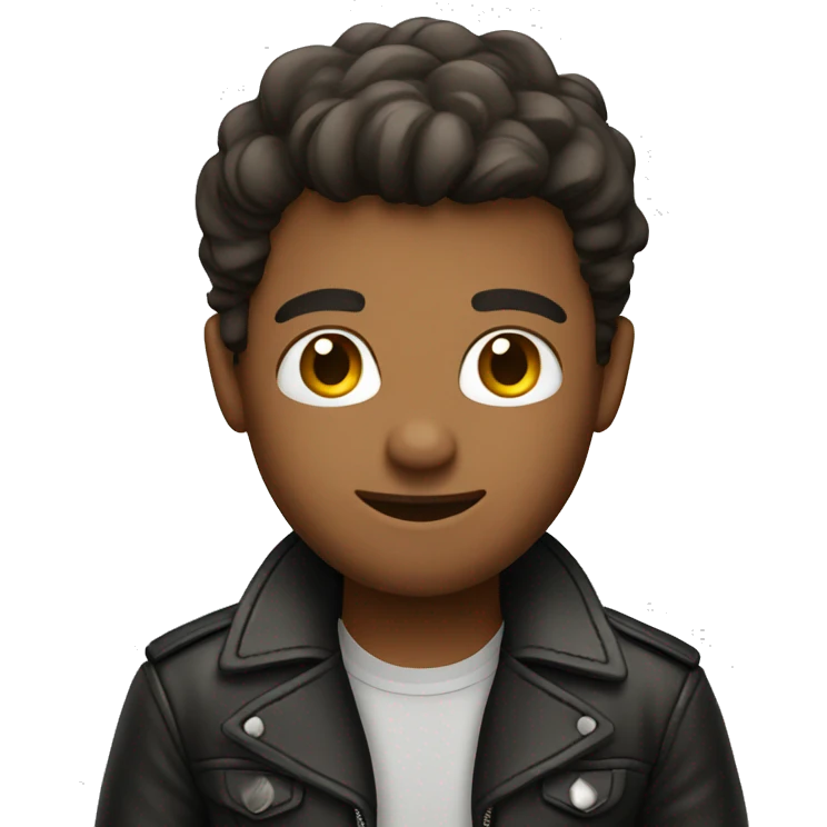 cute guy wearing leather emoji