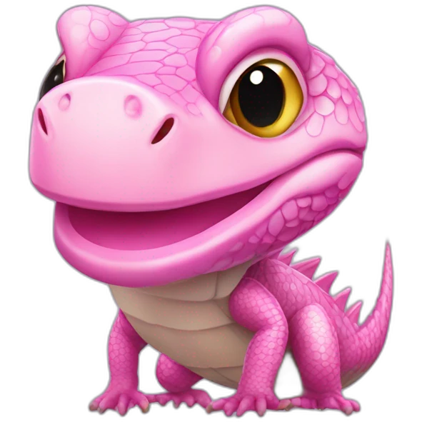 fat pink tegu lizard in cash ticket emoji