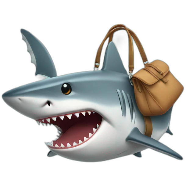 Shark with a bag emoji