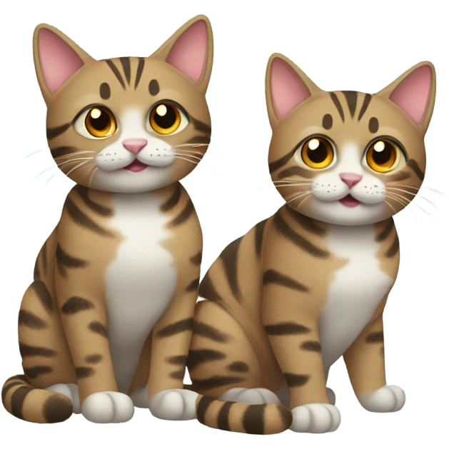 2 tabby cats emoji