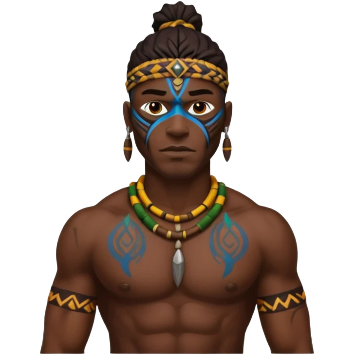 a tribal man in jungle emoji