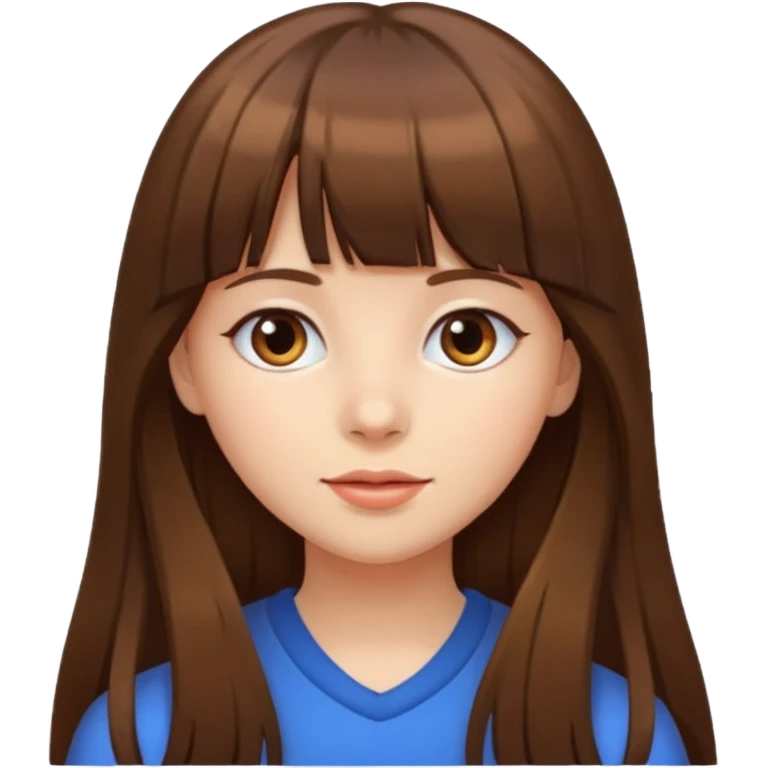 Girl with long hair and bangs emoji