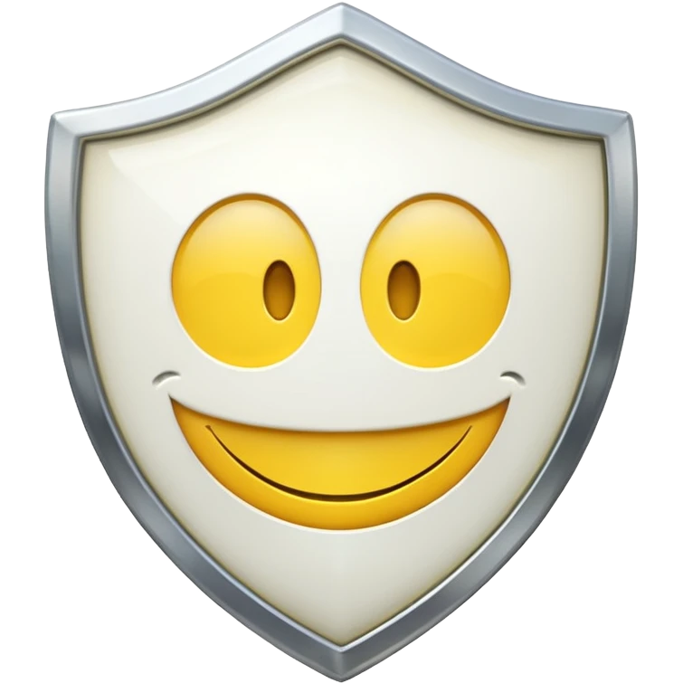 white shield with an emoji in it emoji