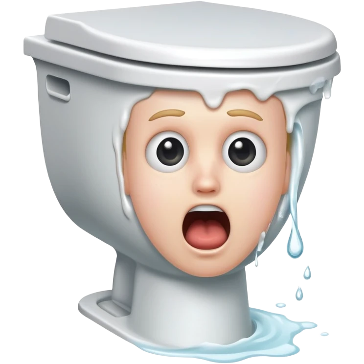 A head coming out of a toilet emoji