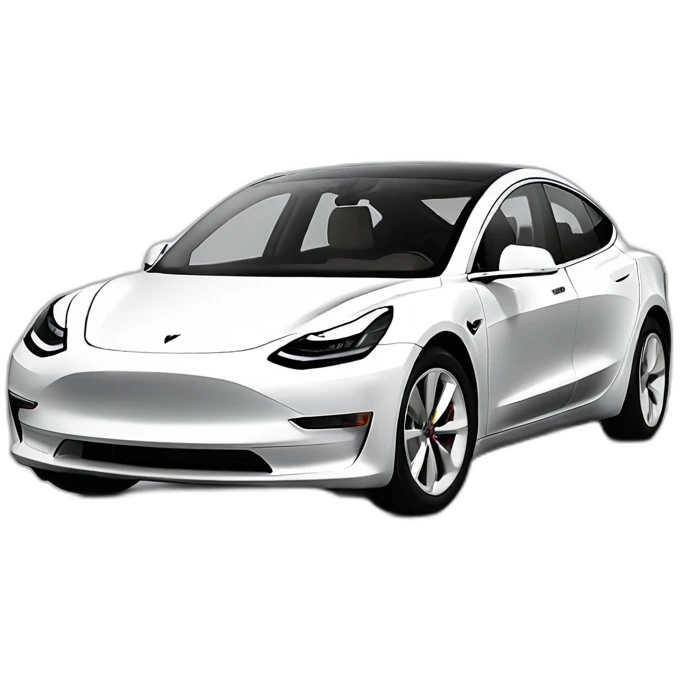 white Tesla Model 3 emoji