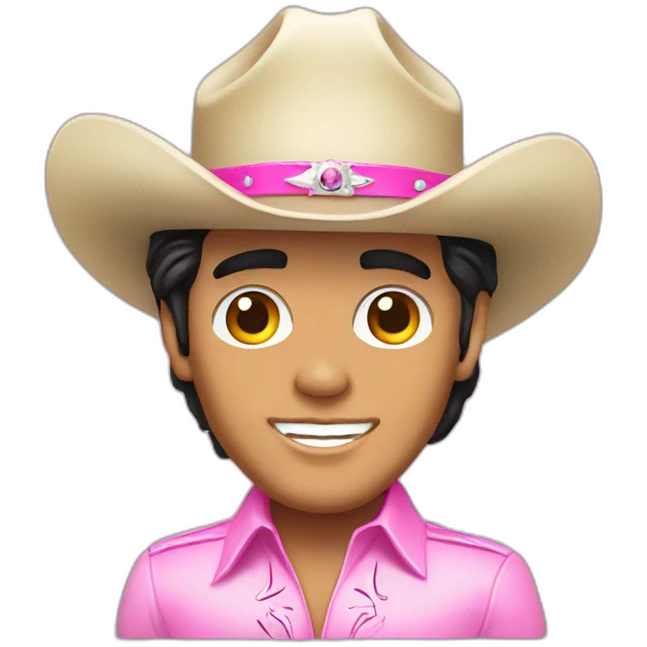 Elvis Presley with pink cowboy hat emoji