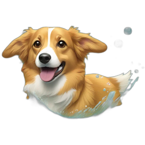 Duck tolling retriever corgi swimming emoji