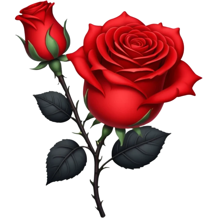 heart with a gothic rose stem emoji