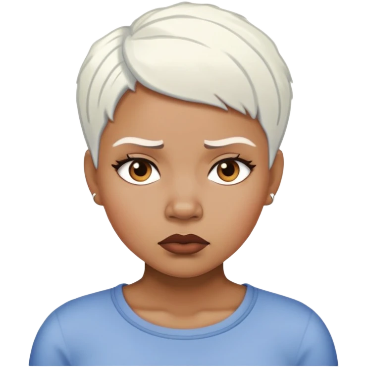 Annoyed black woman with short white hair  emoji