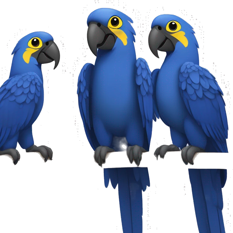 Hyacinth Macaw pair Full Body happy smiling emoji