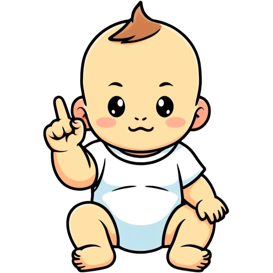 baby with middle finger up emoji