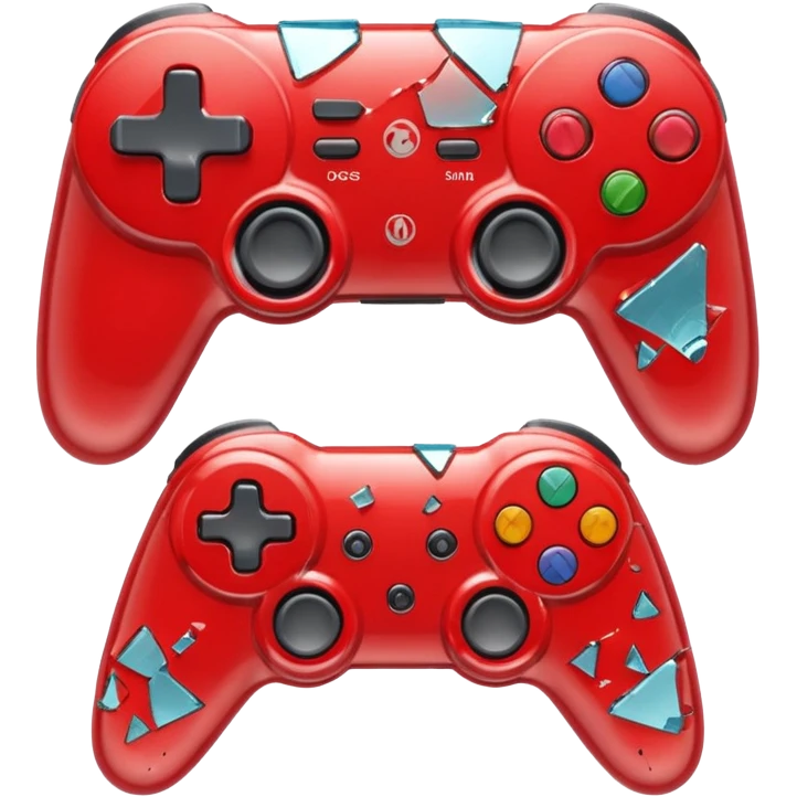 red game controller shattered shattered glass emoji