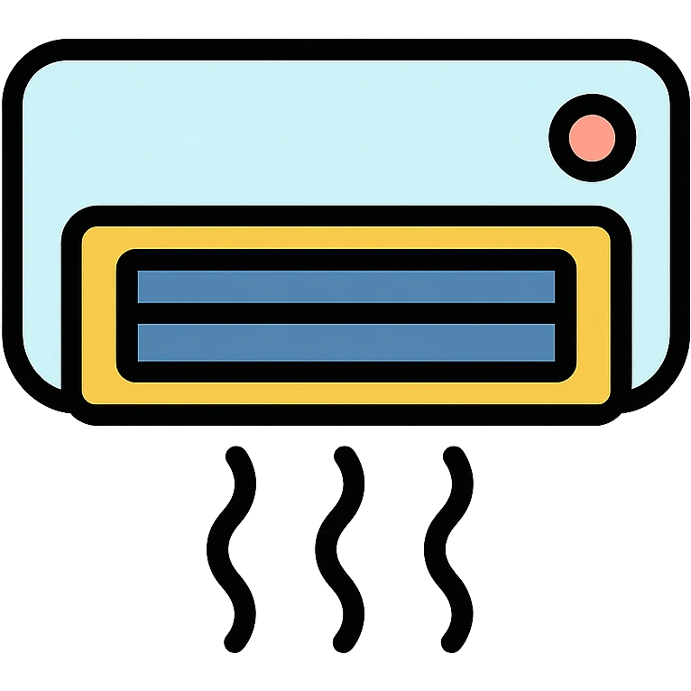 wall mounted air cooler, color outline icon style, minimal details emoji