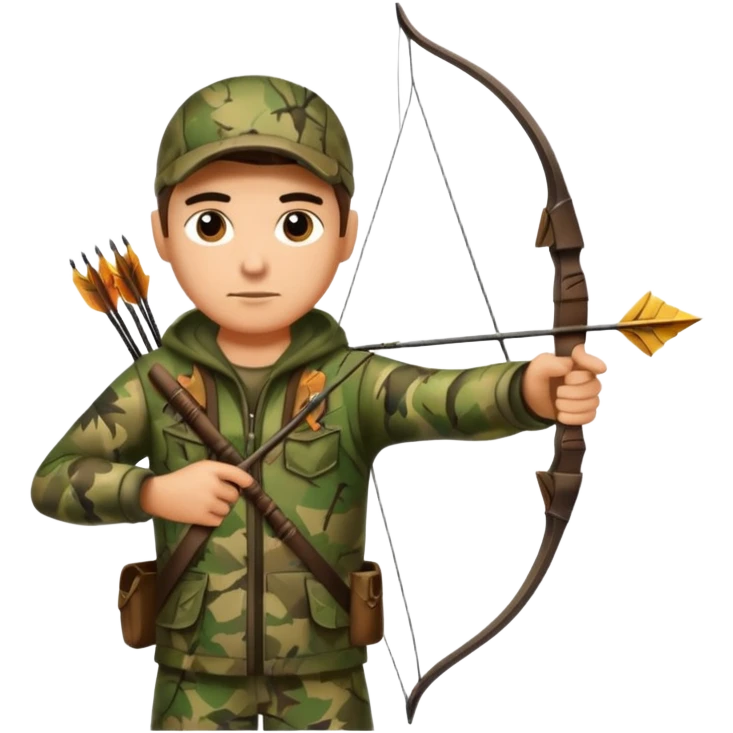 The classic hunter image with bow and arrow emoji