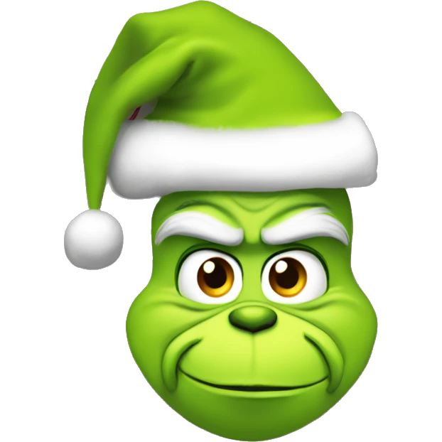 Grinch con gorro navideño  emoji