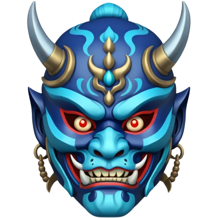 blue samurai oni mask emoji