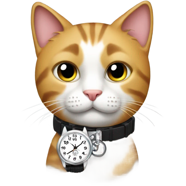 Cat wearing watch emoji