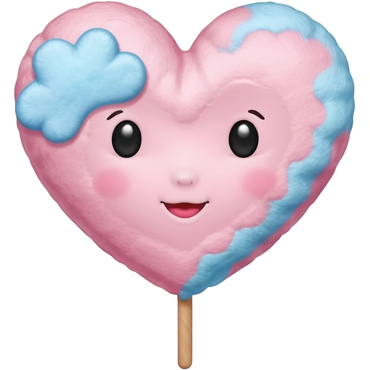 Cotton Candy, Heart-Shaped Cotton Candy – soft pink heart form with sparkle  emoji