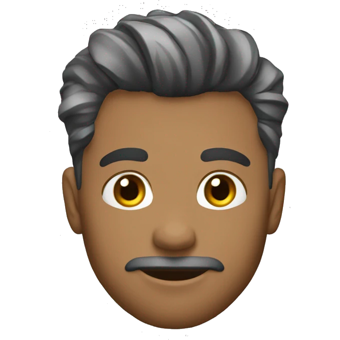 Chico con franela gris. Cabello corto negro emoji