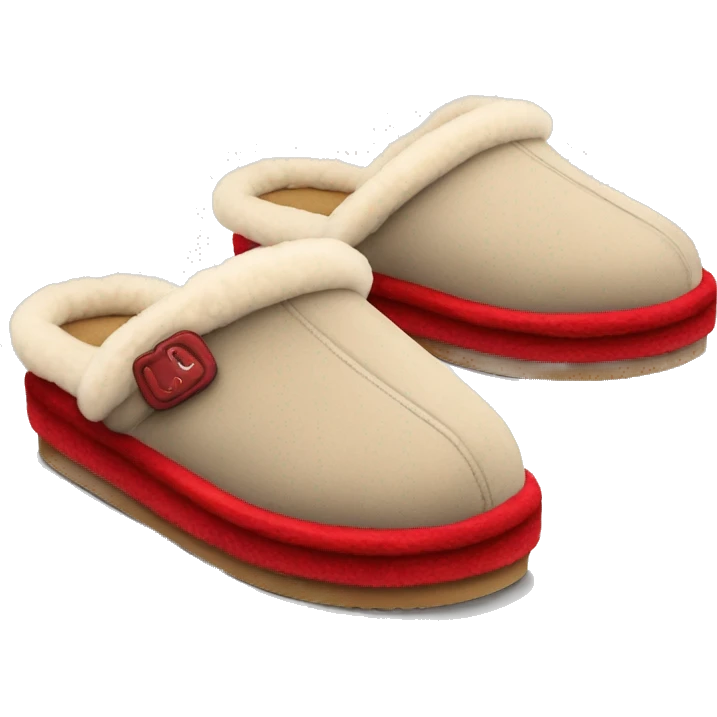 Ugg platform slippers with red details on the edge emoji