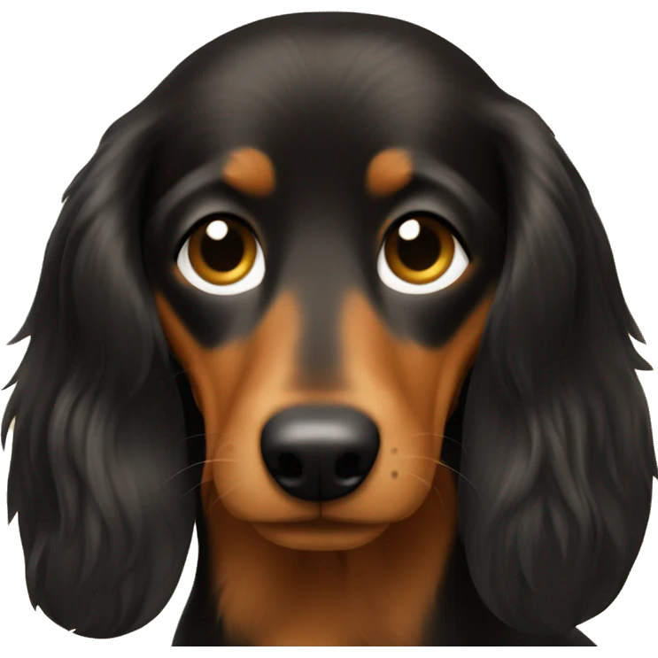 Long haired chaweenie brown and black emoji