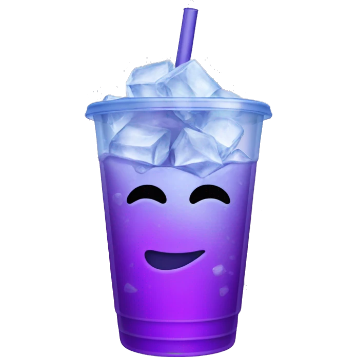 purple drink with ice inside a plastic cup emoji