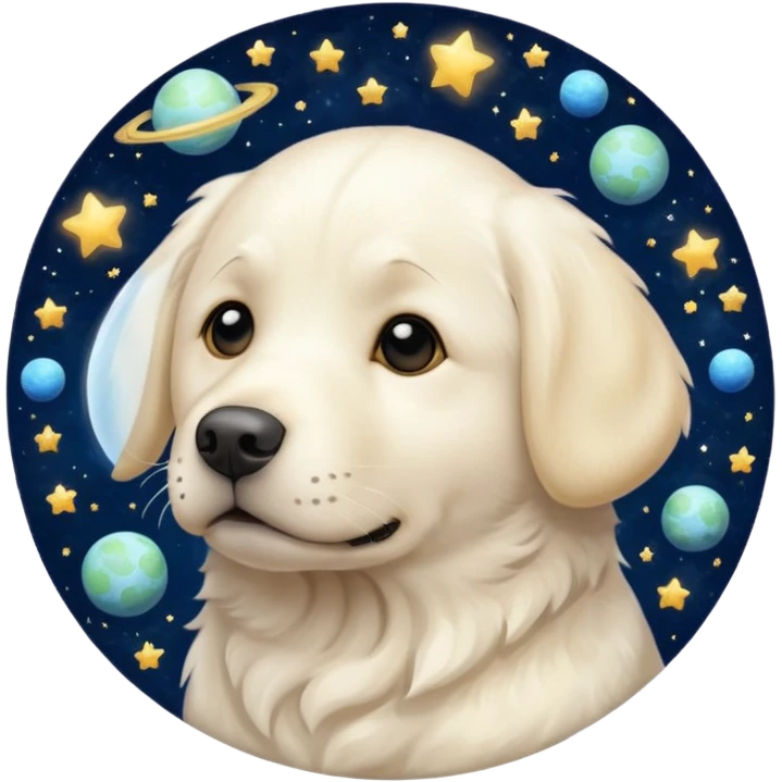 white labrador in space emoji