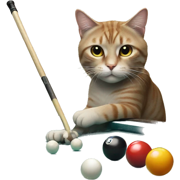 Cat playing pool emoji