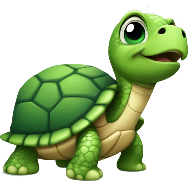 cute turtle with cute snake emoji