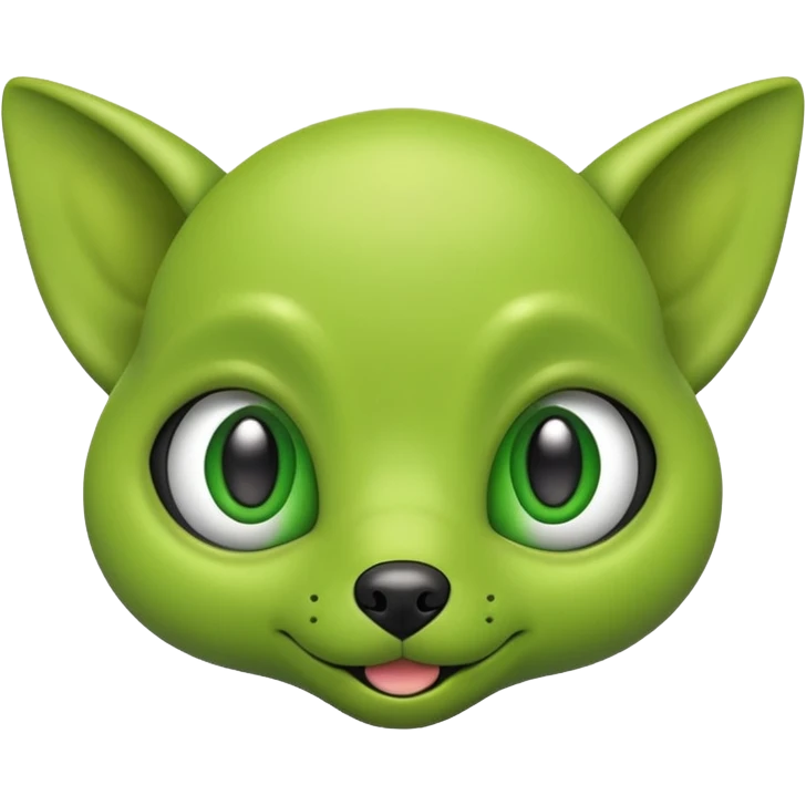 green alien dog face emoji