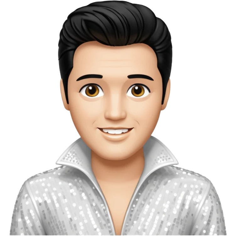 Elvis Presley with white sequin outfit emoji