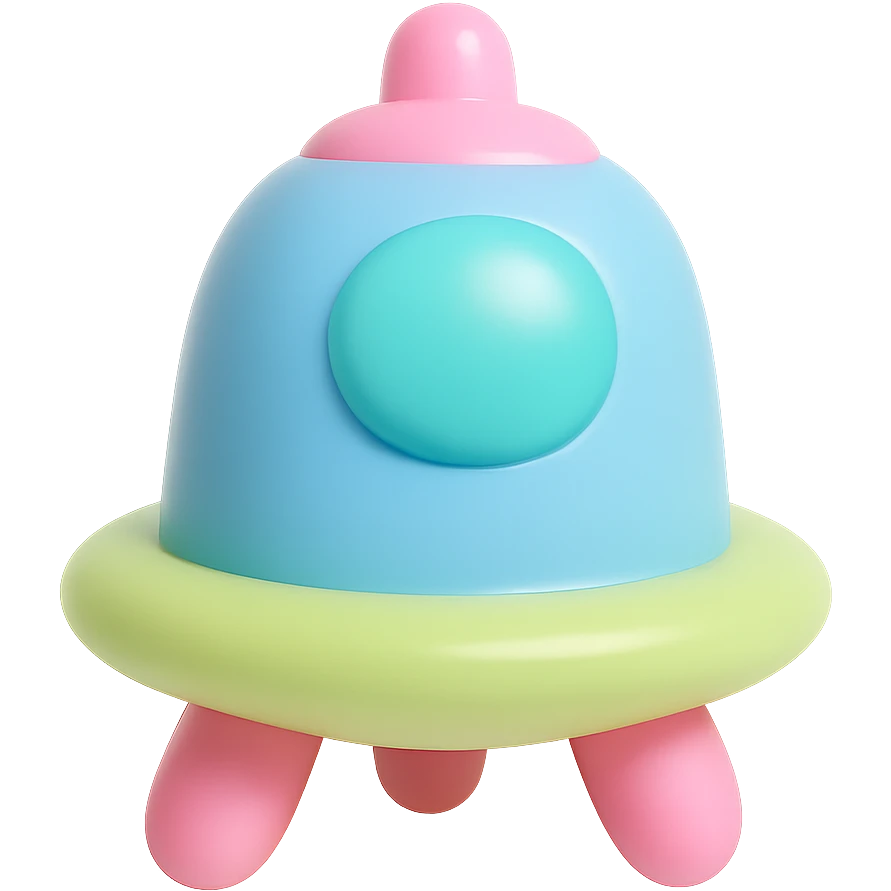 spaceship vinyl figure style emoji
