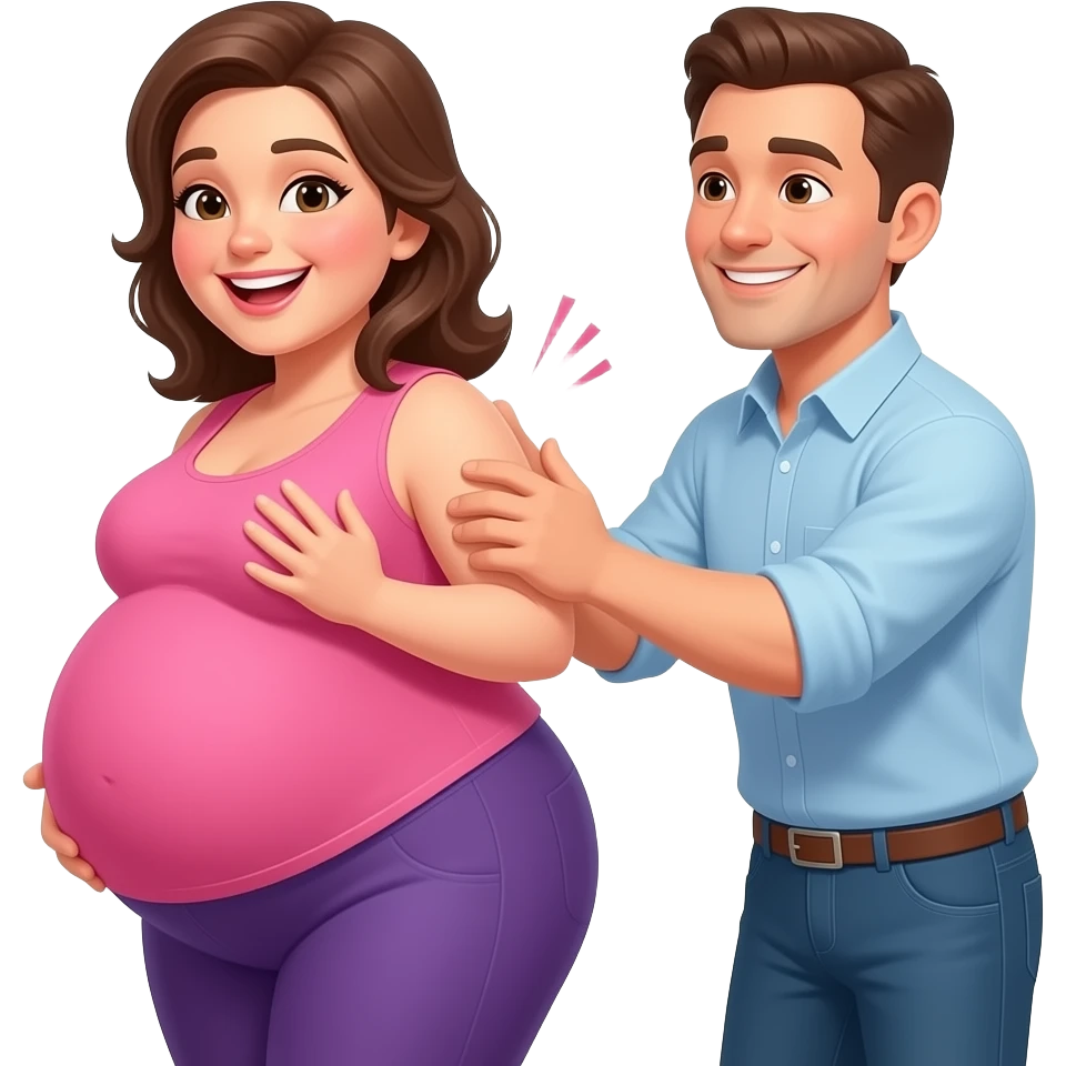 A woman smiley face with a big butt getting slapped by a man smiley face emoji