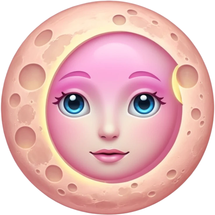Light pink magical moon emoji