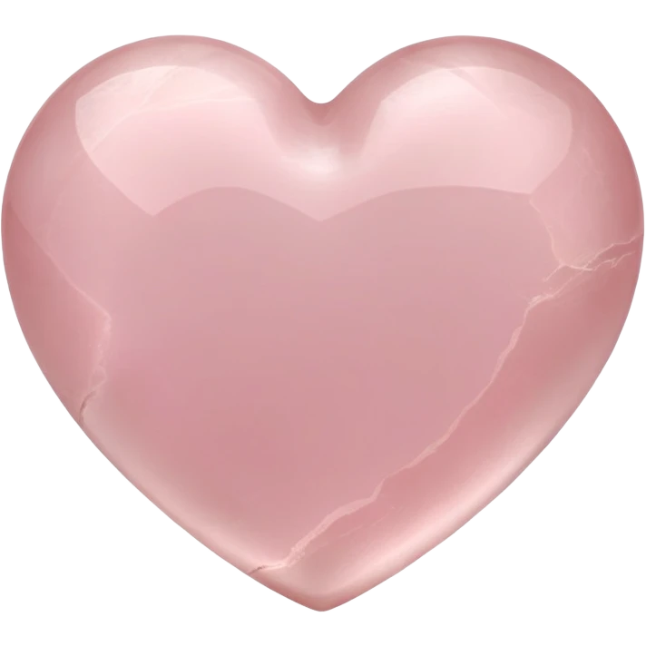 Carved rose quartz heart with rosy pink tone and smooth lustrous finish emoji