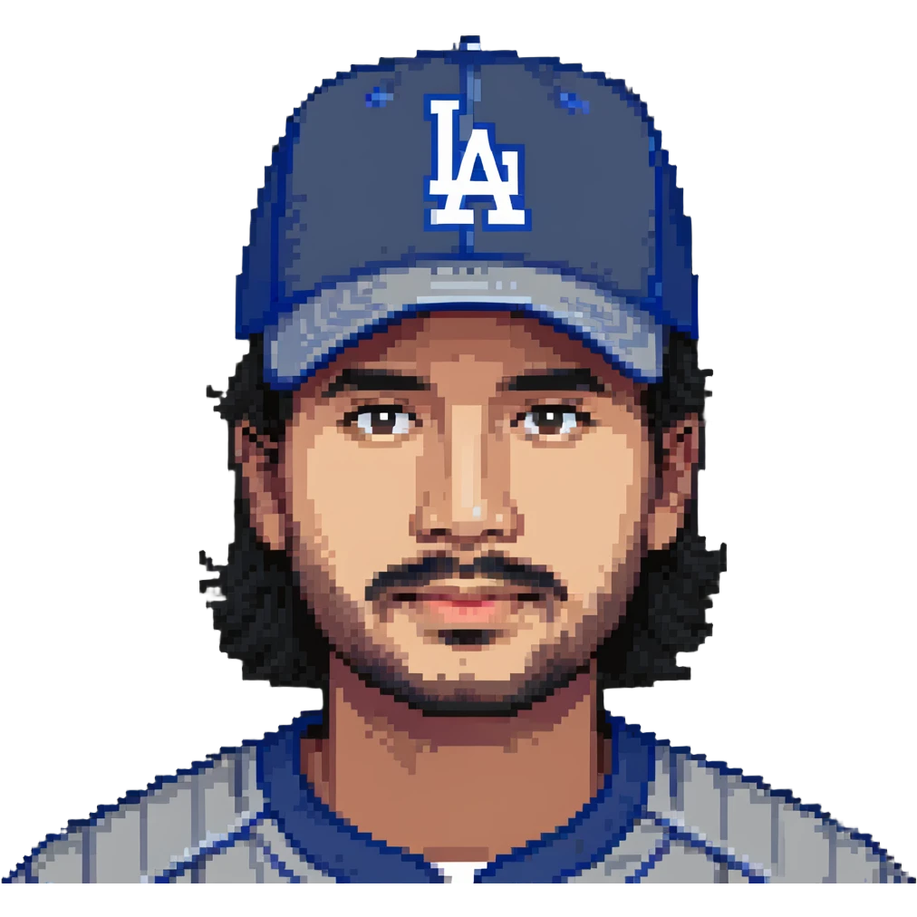 Mexican man wearing an LA Dodgers baseball hat emoji