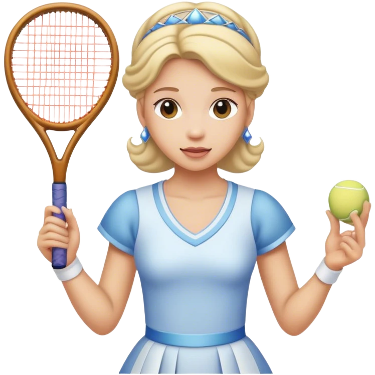 Princesse avec une raquette de tennis  emoji