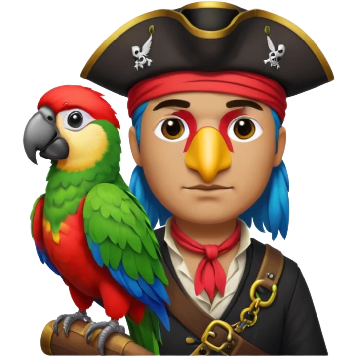 pirate and parrot emoji