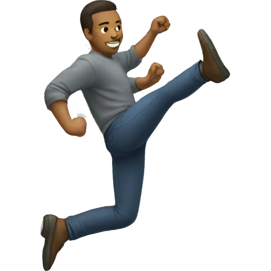 Man kicking door emoji