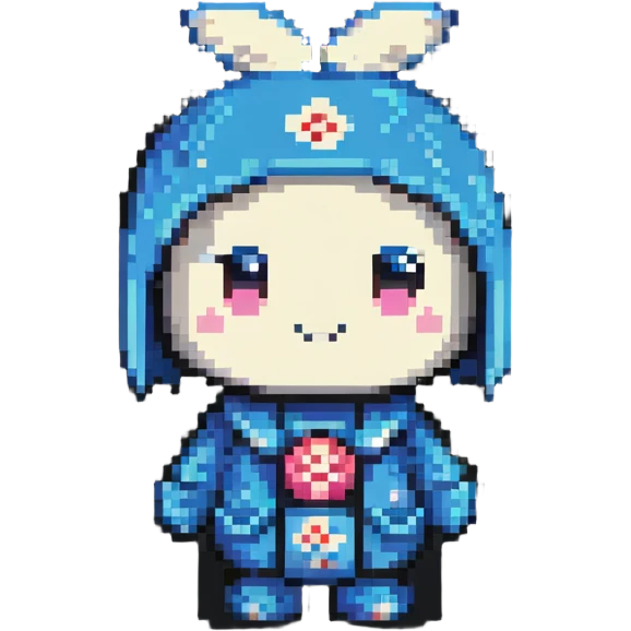 simple Japanese mascot character with soft appearance emoji