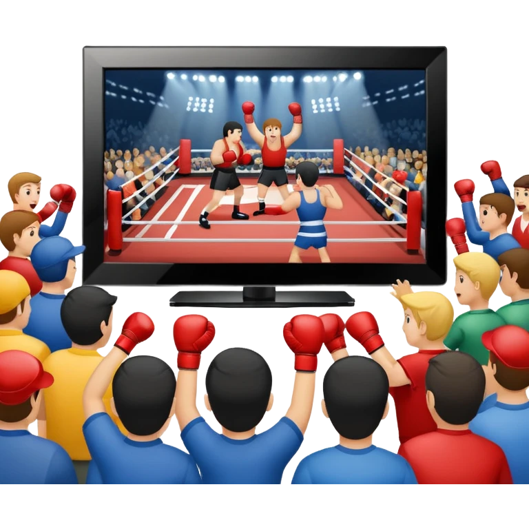 a boxing match shown on a television emoji
