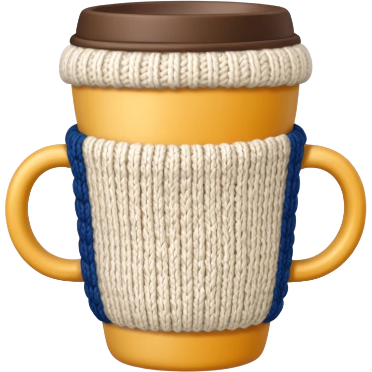 ceramic cup with knit over the cup emoji
