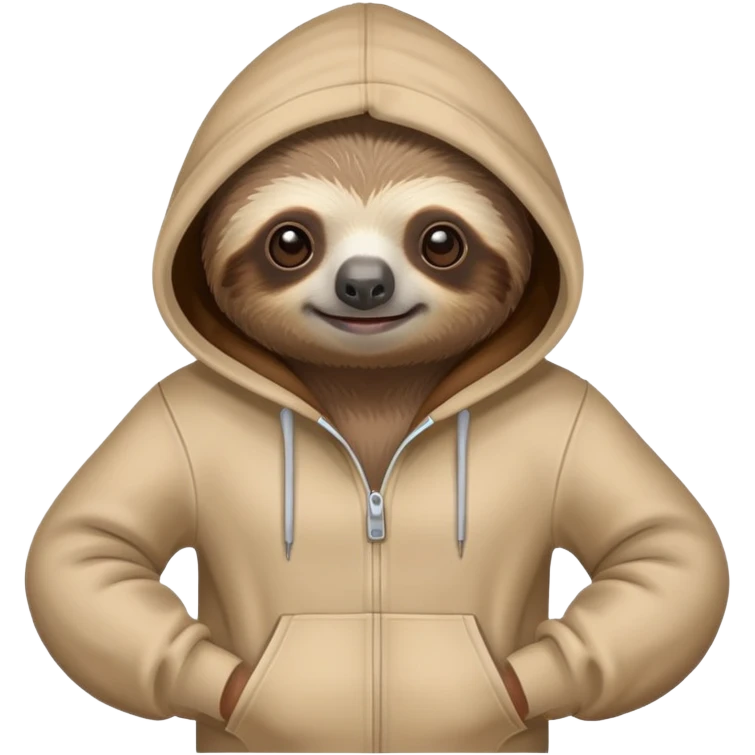 sloth wearing a hoodie emoji