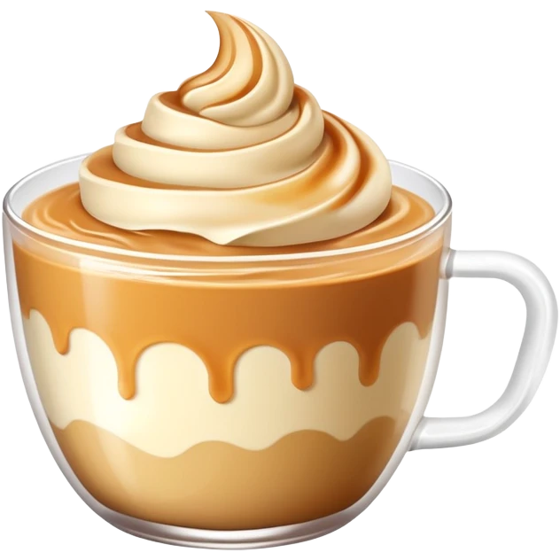 Soft colored Hong Kong milk tea pudding dessert emoji